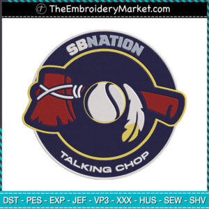 SB Nation Talking Chop Braves Baseball Embroidery Designs File, Atlanta Braves Machine Embroidery Designs, Embroidery PES DST JEF Files Instant Download