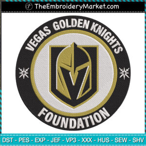 Vegas Golden Knights Foundation Logo Embroidery Designs File, Shield Vegas Golden Knights Machine Embroidery Designs, Embroidery PES DST JEF Files Instant Download