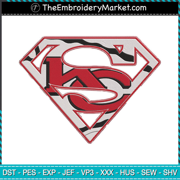 KC Super Logo Embroidery Designs File, Kansas City Chiefs Machine ...