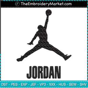 Jordan Embroidery Designs File, Nike Machine Embroidery Designs, Embroidery PES DST JEF Files Instant Download