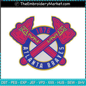 1879 Atlanta Braves Logo Embroidery Designs File, Atlanta Braves Machine Embroidery Designs, Embroidery PES DST JEF Files Instant Download