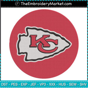 Logo KC Chiefs Embroidery Designs File, Kansas City Chiefs Machine Embroidery Designs, Embroidery PES DST JEF Files Instant Download