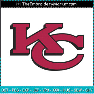 Logo KC Kansas City Chiefs Embroidery Designs File, Kansas City Chiefs Machine Embroidery Designs, Embroidery PES DST JEF Files Instant Download