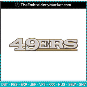 49Ers Logo Letter Embroidery Designs File, San Francisco 49ers Machine Embroidery Designs, Embroidery PES DST JEF Files Instant Download