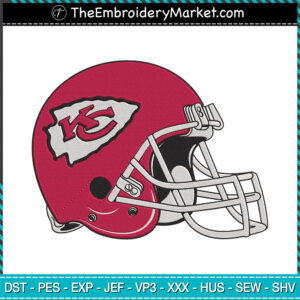 KC Varsity Football Helmets Embroidery Designs File, Kansas City Chiefs Machine Embroidery Designs, Embroidery PES DST JEF Files Instant Download