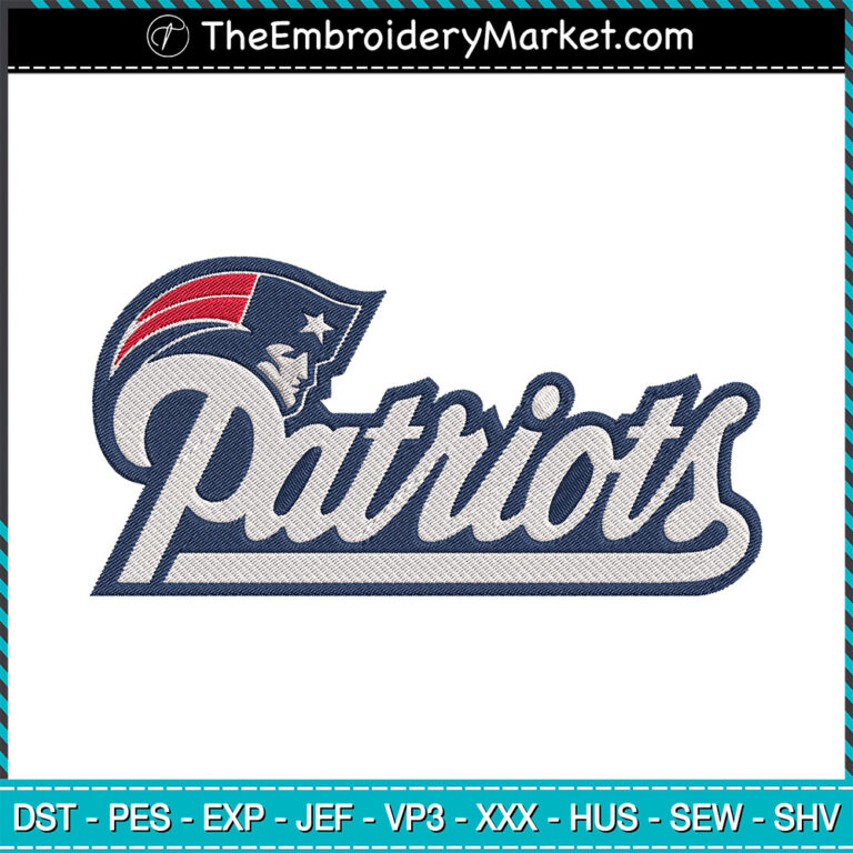 Patriots Logo Embroidery Designs File, New England Patriots Machine ...