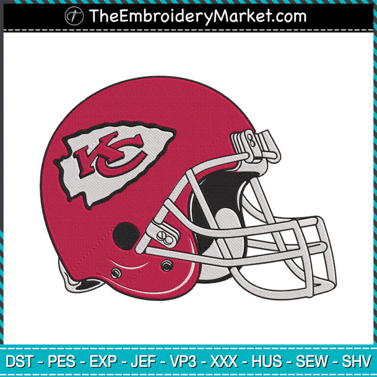 KC Varsity Football Helmets Embroidery Designs File, Kansas City Chiefs ...