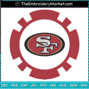 SF 49Ers Gear Logo Embroidery Designs File, San Francisco 49ers Machine Embroidery Designs, Embroidery PES DST JEF Files Instant Download