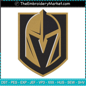 Logo Shield Vegas Golden Knights Embroidery Designs File, Shield Vegas Golden Knights Machine Embroidery Designs, Embroidery PES DST JEF Files Instant Download