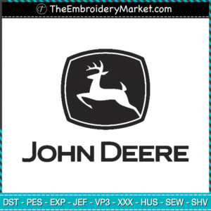 John Deere Logo Embroidery Designs File, John Deere Machine Embroidery Designs, Embroidery PES DST JEF Files Instant Download