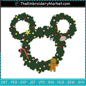 Wreath Disney Embroidery Designs File, Disney Machine Embroidery Designs, Embroidery PES DST JEF Files Instant Download