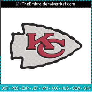 Kansas City Chiefs Logo Embroidery Designs File, Kansas City Chiefs Machine Embroidery Designs, Embroidery PES DST JEF Files Instant Download