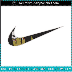 Nike x Itachi Embroidery Designs File, Nike x Naruto Machine Embroidery Designs, Embroidery PES DST JEF Files Instant Download