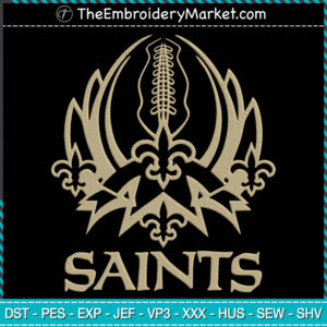 New Orleans Saints Logo Embroidery Designs File, Football Machine Embroidery Designs, Embroidery PES DST JEF Files Instant Download