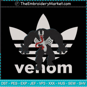 Venom Adidas Embroidery Designs File, Marvel Venom Machine Embroidery Designs, Embroidery PES DST JEF Files Instant Download