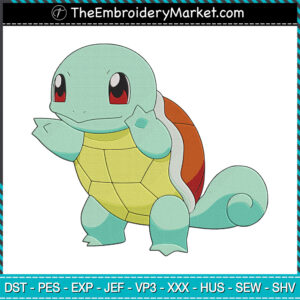 Squirtle Pokemon Embroidery Designs File, Pokemon Machine Embroidery Designs, Embroidery PES DST JEF Files Instant Download