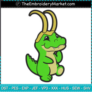 Loki Crocodile Embroidery Designs File, Avengers Machine Embroidery Designs, Embroidery PES DST JEF Files Instant Download