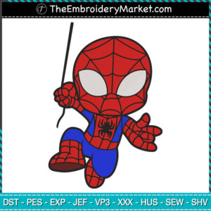 Spider Man Chibi Embroidery Designs File, Avengers Machine Embroidery Designs, Embroidery PES DST JEF Files Instant Download