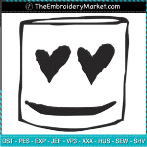 Marshmello Hat Embroidery Designs File, Marshmello Machine Embroidery Designs, Embroidery PES DST JEF Files Instant Download