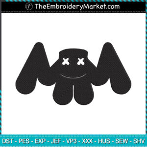 Logo M Marshmello Embroidery Designs File, Marshmello Machine Embroidery Designs, Embroidery PES DST JEF Files Instant Download