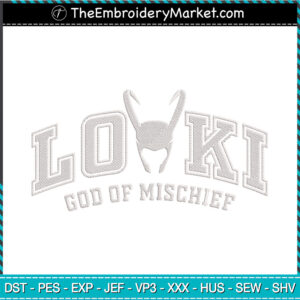 Loki God Of Mischief Embroidery Designs File, Avengers Machine Embroidery Designs, Embroidery PES DST JEF Files Instant Download