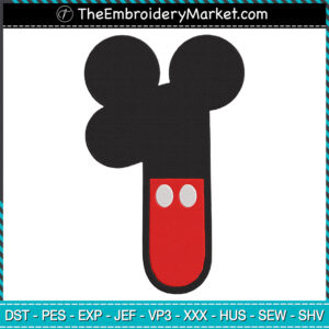 Happy Birthday 1st Mickey Mouse Embroidery Designs File, Birthday Machine Embroidery Designs, Embroidery PES DST JEF Files Instant Download