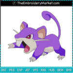 Rattata Male Embroidery Designs File, Pokemon Machine Embroidery ...