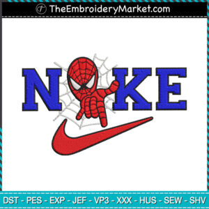 Nike x Spider Man Head Embroidery Designs File, Nike Machine Embroidery Designs, Embroidery PES DST JEF Files Instant Download