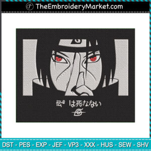 Uchiha Itachi Embroidery Designs File, Naruto Shippuden Machine Embroidery Designs, Embroidery PES DST JEF Files Instant Download