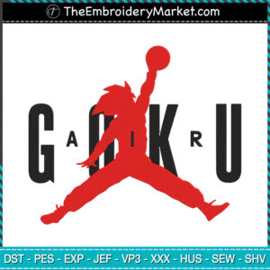 Goku Nike Air Embroidery Designs File, Nike Machine Embroidery Designs, Embroidery PES DST JEF Files Instant Download