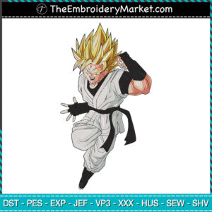 Goku Attack Embroidery Designs File, Anime Dragon Ball Machine Embroidery Designs, Embroidery PES DST JEF Files Instant Download