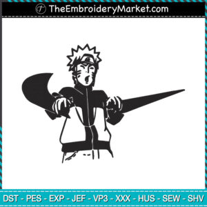 Nike x Funny Naruto Embroidery Designs File, Nike Machine Embroidery Designs, Embroidery PES DST JEF Files Instant Download