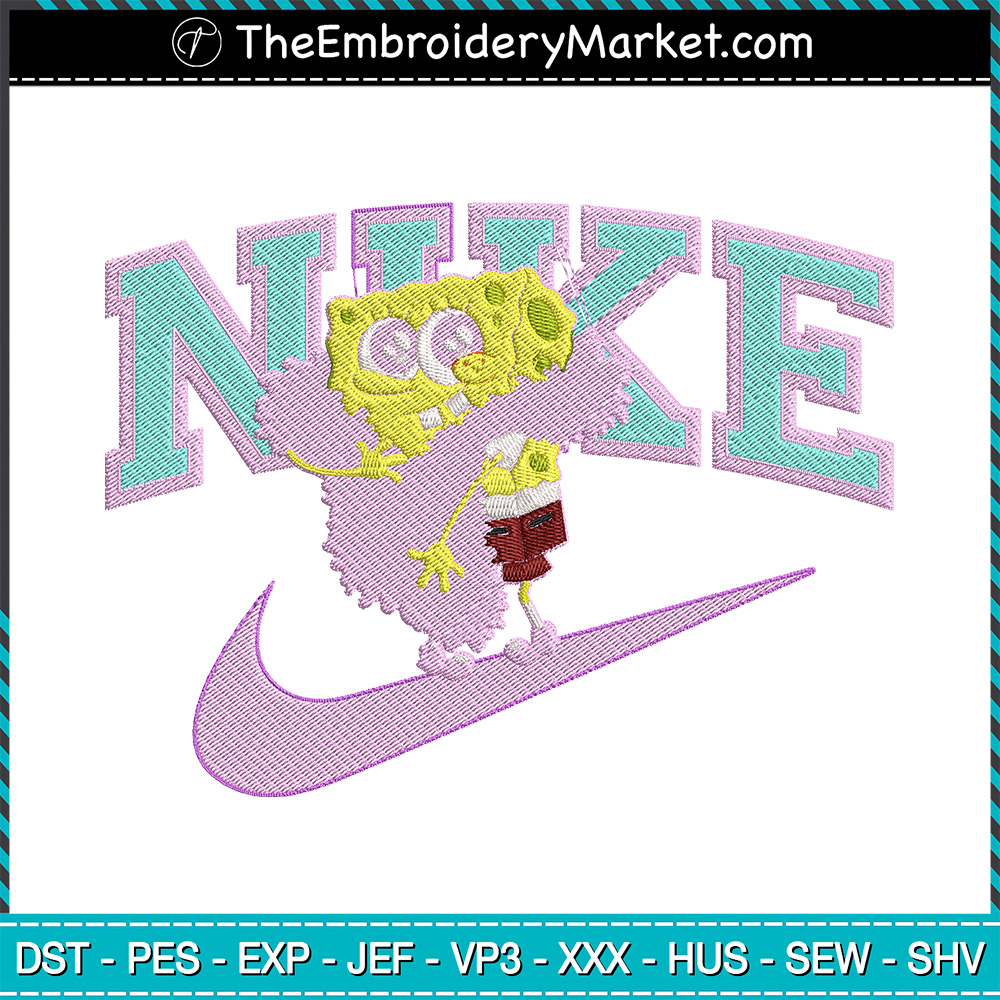 Nike SpongeBob SquarePants Lady Embroidery Designs File, Nike Machine ...