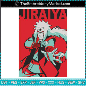 Jiraiya Embroidery Designs File, Naruto Shippuden Machine Embroidery Designs, Embroidery PES DST JEF Files Instant Download