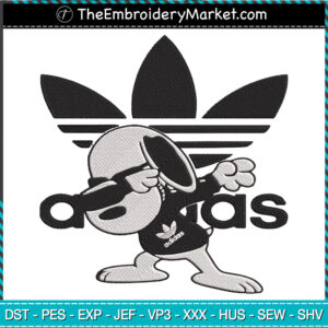 Adidas x Snoopy Embroidery Designs File, Adidas Machine Embroidery Designs, Embroidery PES DST JEF Files Instant Download