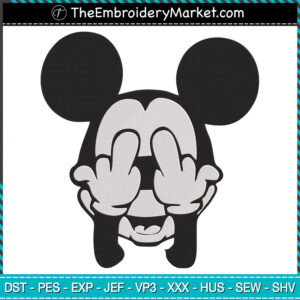Mickey Mouse Head Embroidery Designs File, Disney Machine Embroidery Designs, Embroidery PES DST JEF Files Instant Download