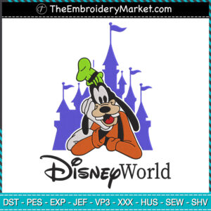 Goofy Disney World Embroidery Designs File, Disney Machine Embroidery Designs, Embroidery PES DST JEF Files Instant Download