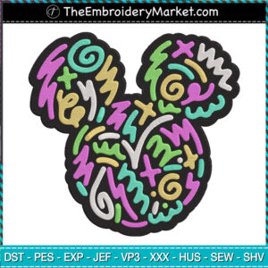 Color Mickey Embroidery Designs File, Disney Mickey Machine Embroidery Designs, Embroidery PES DST JEF Files Instant Download