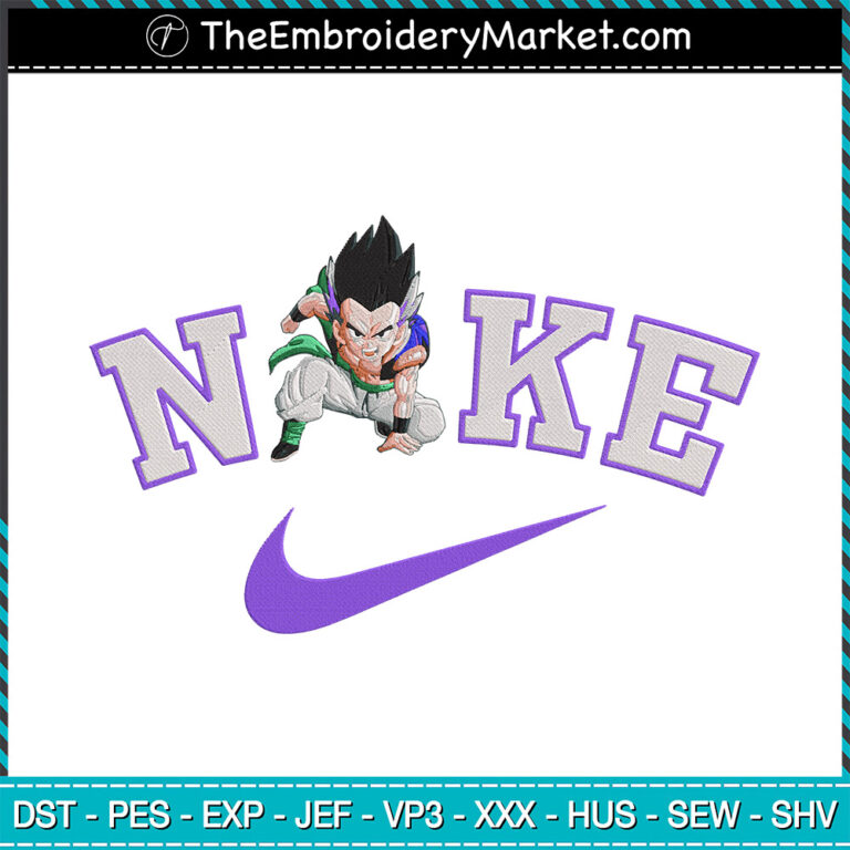 Gotenks x Nike Embroidery Designs File, Nike Dragon Ball Machine ...