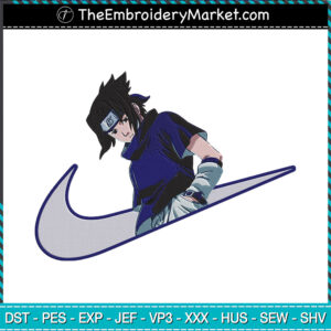 Sasuke So Sad x Nike Embroidery Designs File, Nike Machine Embroidery Designs, Embroidery PES DST JEF Files Instant Download