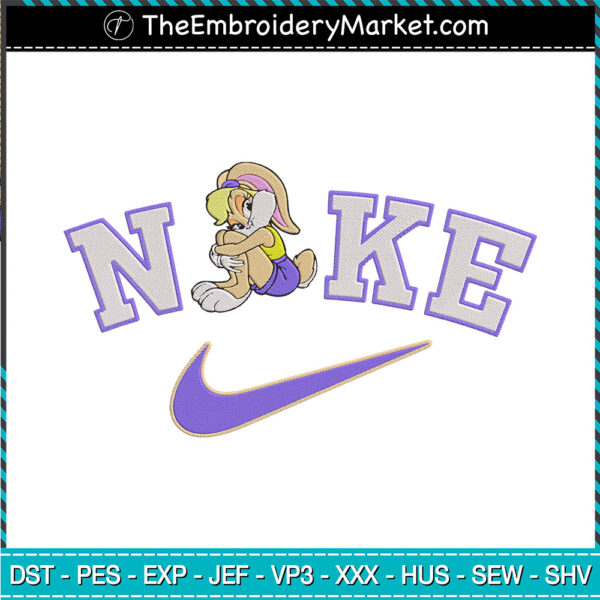 Nike x Lola Bunny Embroidery Designs File, Nike Machine Embroidery ...