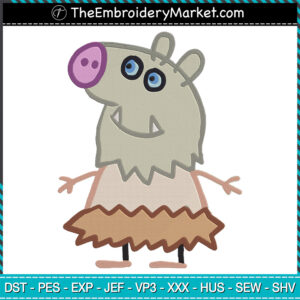Funny Peppa Inosuke Hashibira Embroidery Designs File, Kimetsu no Yaiba Machine Embroidery Designs, Embroidery PES DST JEF Files Instant Download