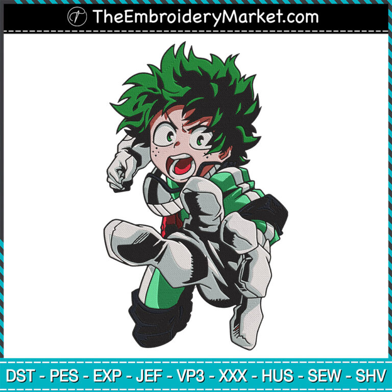 Midoriya Izuku Embroidery Designs File, My Hero Academia Machine ...