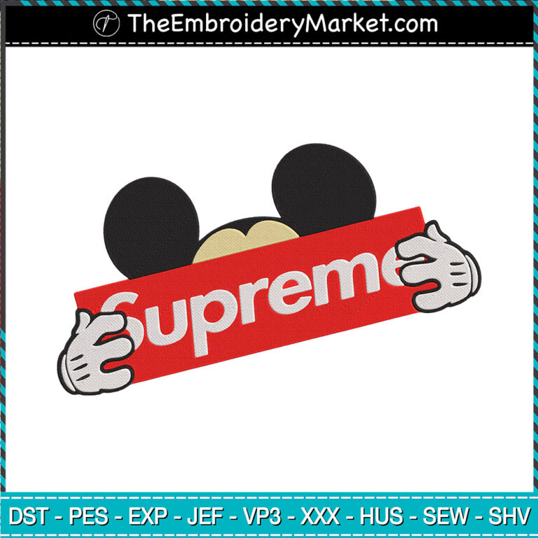 Disney Mickey Mouse Supreme Embroidery Designs File, Disney Mickey ...