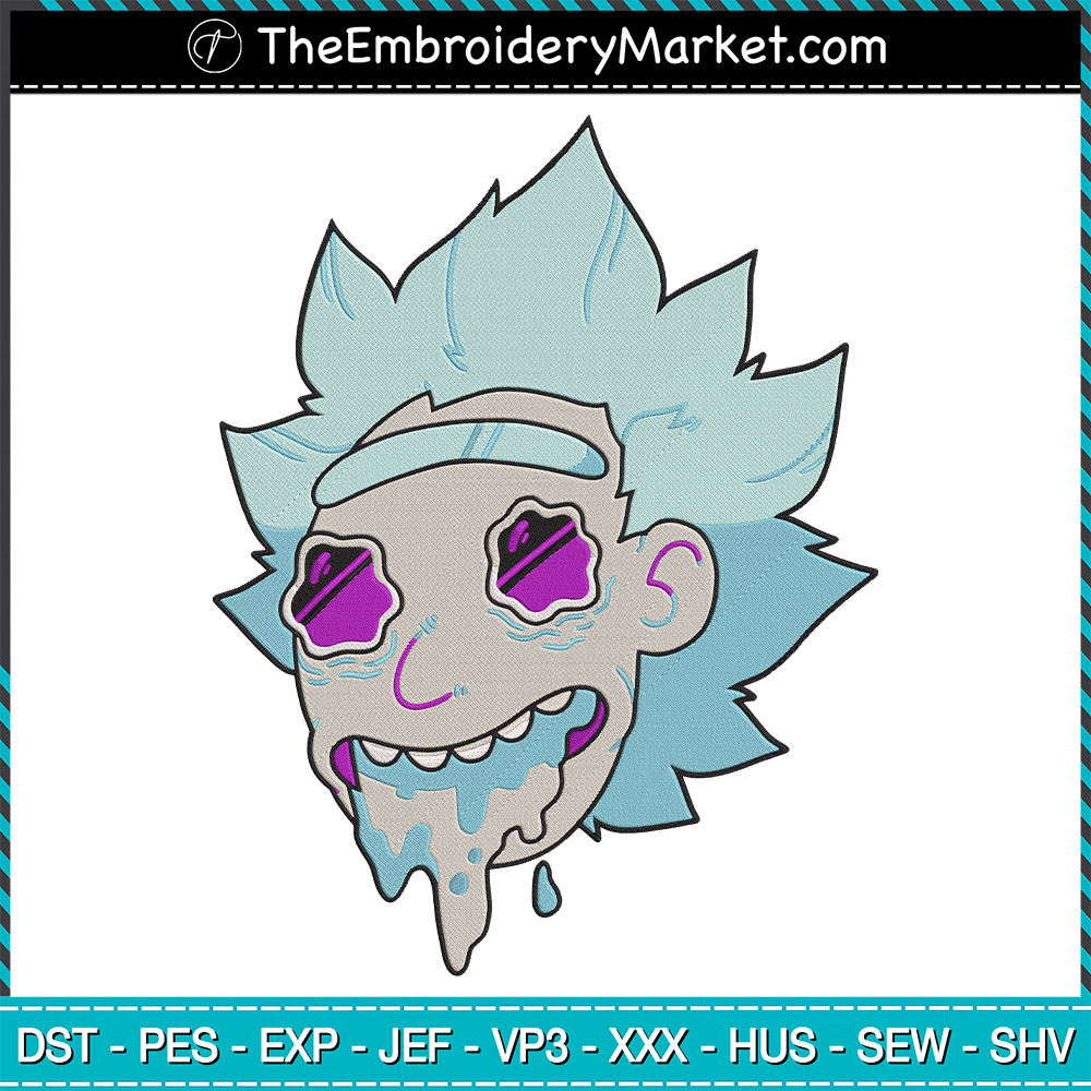 Rick Sanchez Morty Scary Face Embroidery Designs File, Rick And Morty ...