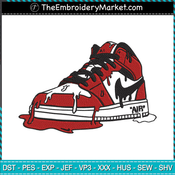 Nike Air Jordan Drip Embroidery Designs File, Nike Air Jordan Machine ...