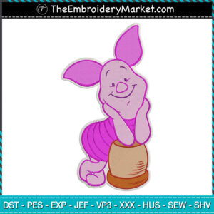 Cute Face Piglet Embroidery Designs File, Winnie The Pooh Machine Embroidery Designs, Embroidery PES DST JEF Files Instant Download